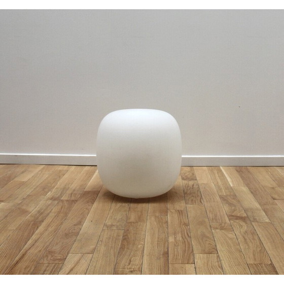 Image 1 of Vintage Pandora poef in wit plastic door Frederico Raverso voor Myyeur