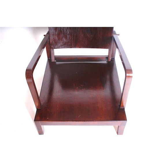 Image 1 of Art Deco verstelbare vintage fauteuil met voetenbankje, jaren 1930