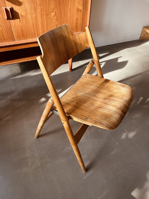 4 x Egon Eiermann Houten Vouwstoelen