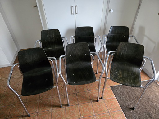 6X Pagholz Eetkamerstoelen