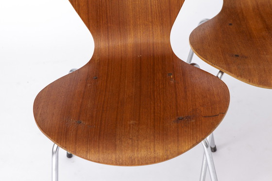 Image 1 of Set van 6 vintage stapelstoelen, 1960S, Teakhout - Duits ontwerp