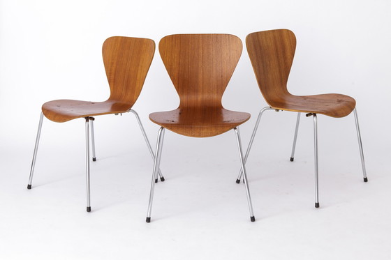 Image 1 of Set van 6 vintage stapelstoelen, 1960S, Teakhout - Duits ontwerp