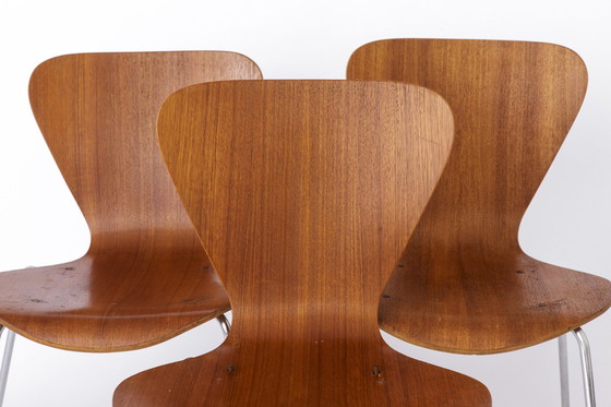 Image 1 of Set van 6 vintage stapelstoelen, 1960S, Teakhout - Duits ontwerp