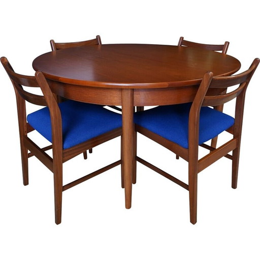 Mid century teakhouten eetset, 1970