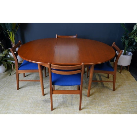 Image 1 of Mid century teakhouten eetset, 1970