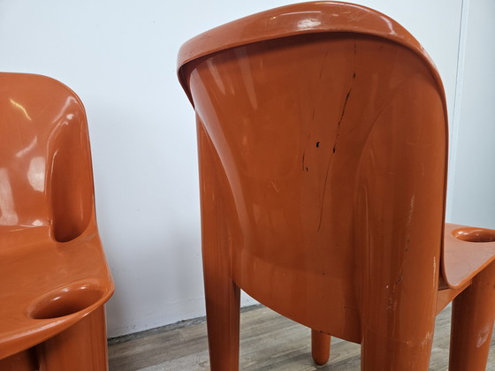 Image 1 of Stapelbare stoelen in oranje kunststof uit de Casa 70-collectie van Albaplast voor Dal Vera