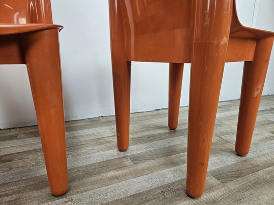 Image 1 of Stapelbare stoelen in oranje kunststof uit de Casa 70-collectie van Albaplast voor Dal Vera