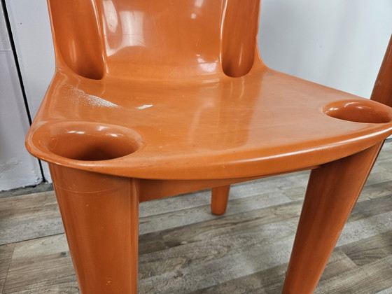 Image 1 of Stapelbare stoelen in oranje kunststof uit de Casa 70-collectie van Albaplast voor Dal Vera