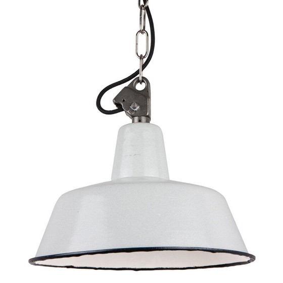Image 1 of Vintage grijs geëmailleerde hanglamp, Polen 1960