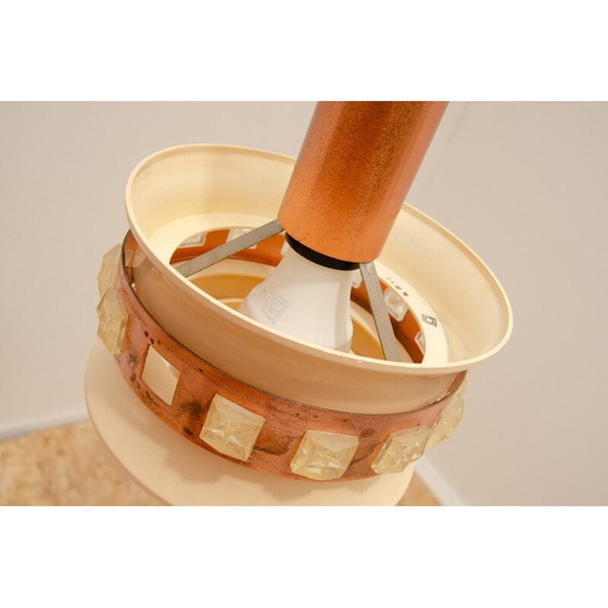 Image 1 of Vintage hanglamp van geslepen glas en kunststof, Tsjechoslowakije 1970