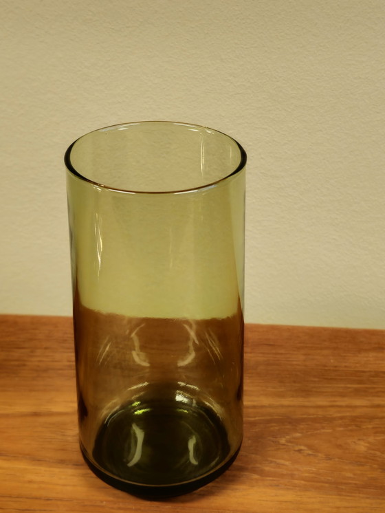 Image 1 of Vintage Karaf Waterkan Waterglazen Glazen Lime Green Glazen Groen