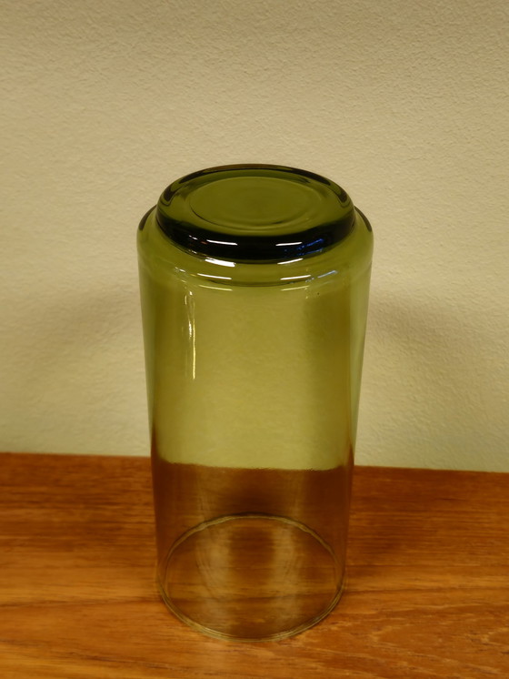 Image 1 of Vintage Karaf Waterkan Waterglazen Glazen Lime Green Glazen Groen