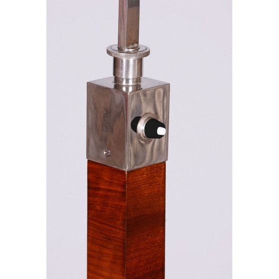 Image 1 of Vintage vloerlamp van glas en verchroomd staal, Tsjecho-Slowakije 1930
