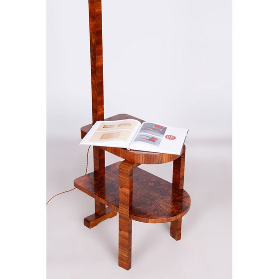 Image 1 of Vintage vloerlamp van glas en verchroomd staal, Tsjecho-Slowakije 1930