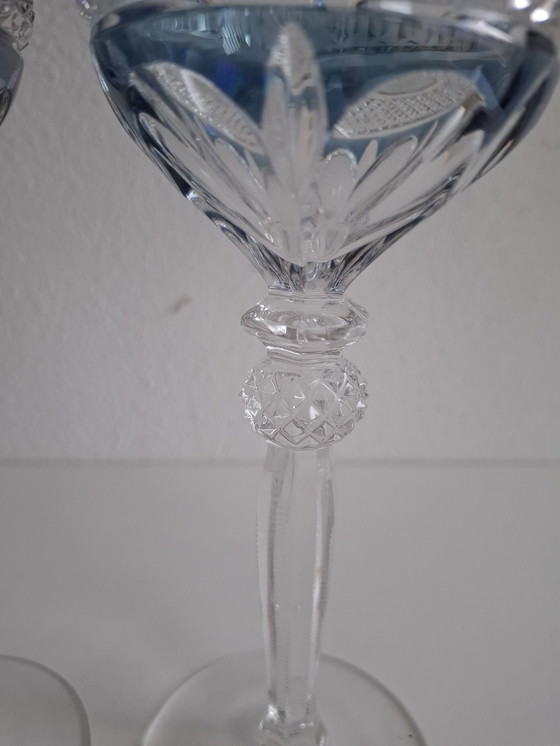 Image 1 of 4 Gekleurde Vintage Kristallen Wijnglazen