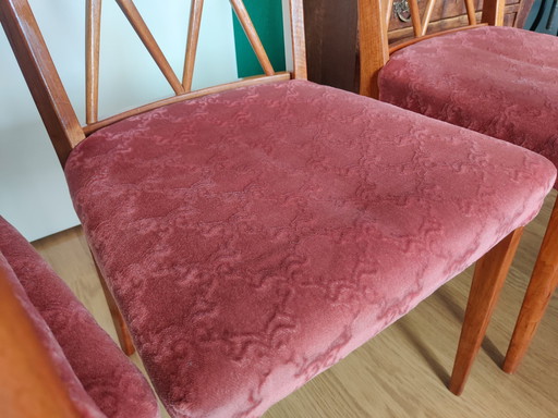 Set van 4 Retro / Vintage Designerstoelen (AA Patijn) Roze