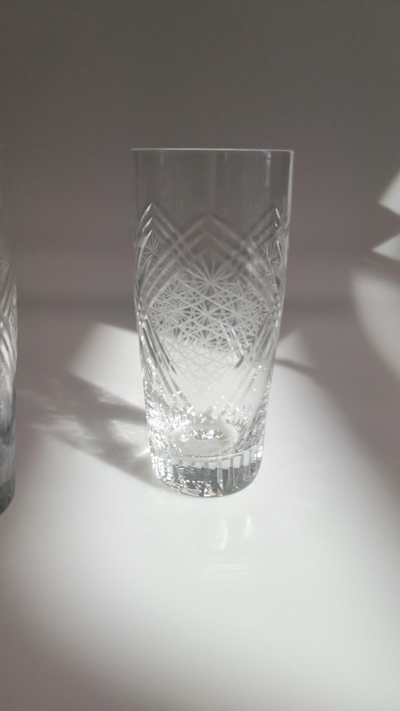 Image 1 of set van 6 kristallen glazen