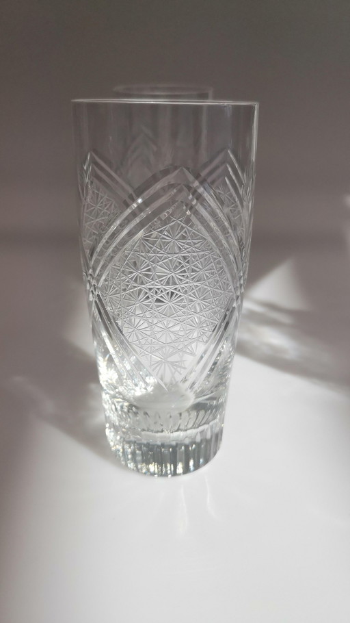 set van 6 kristallen glazen