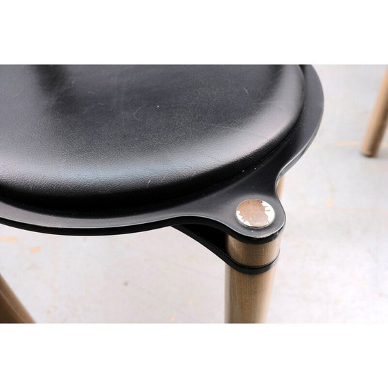 Image 1 of Set van 8 vintage houten eetkamerstoelen door Kurt Thut voor Dietiker, Zwitserland 1980