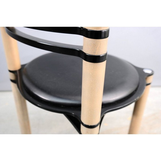 Image 1 of Set van 8 vintage houten eetkamerstoelen door Kurt Thut voor Dietiker, Zwitserland 1980