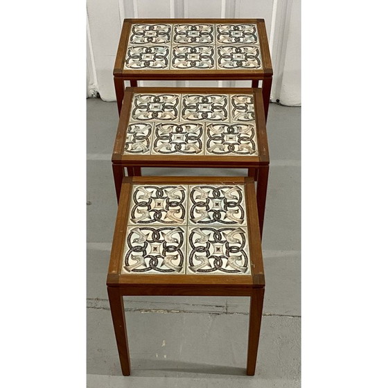 Image 1 of Deense vintage nesttafels met tegelinleg, 1970