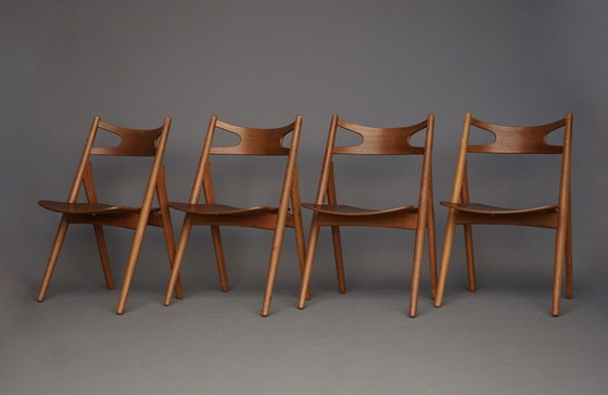 Image 1 of CH29 Sawbuck stoelen van Hans Wegner voor Carl Hansen & Zoon, jaren 1960, set van 4