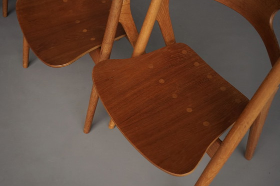 Image 1 of CH29 Sawbuck stoelen van Hans Wegner voor Carl Hansen & Zoon, jaren 1960, set van 4