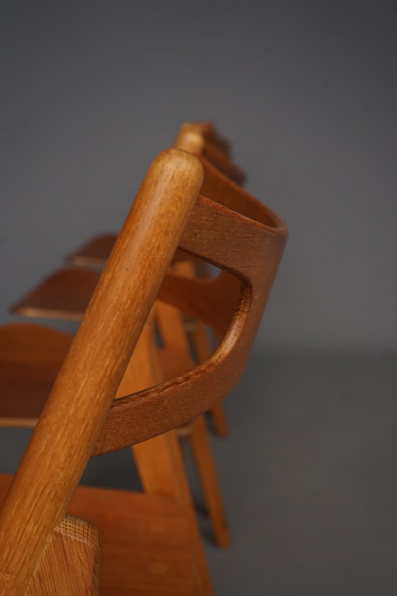 Image 1 of CH29 Sawbuck stoelen van Hans Wegner voor Carl Hansen & Zoon, jaren 1960, set van 4