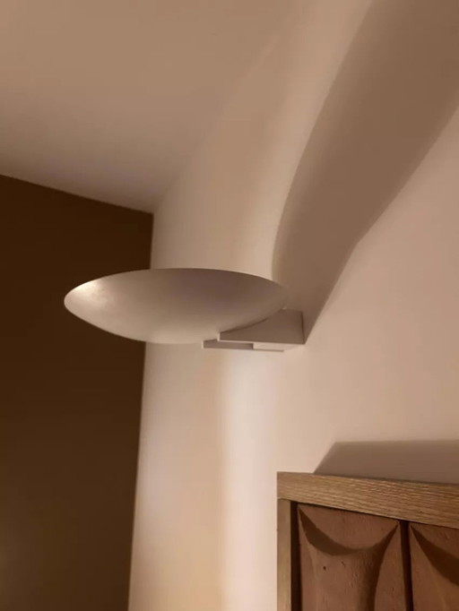 Vintage wandlamp, Blanc Mat, Disderot 1970