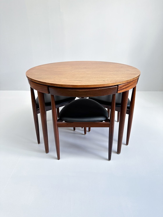 Image 1 of Deense Hans Olsen Voor Frem Røjle "Roundette" Teakhouten Eettafel & Stoelen