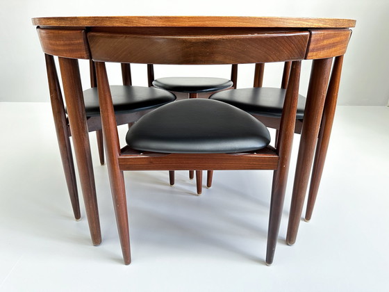 Image 1 of Deense Hans Olsen Voor Frem Røjle "Roundette" Teakhouten Eettafel & Stoelen