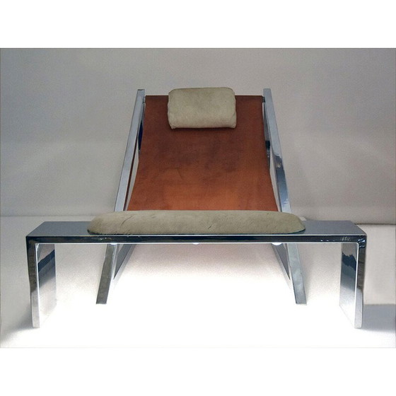 Image 1 of Vintage fauteuil met voetenbank Mies van Archizoom voor Poltronova, 1960