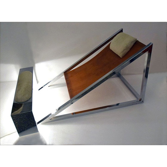 Image 1 of Vintage fauteuil met voetenbank Mies van Archizoom voor Poltronova, 1960