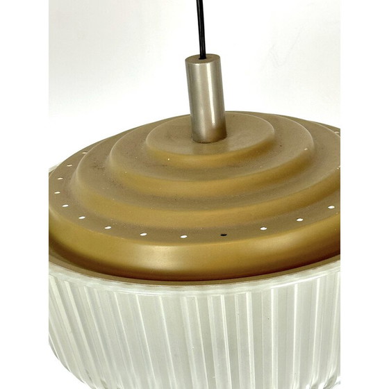 Image 1 of Vintage Art Deco kroonluchter in glas en metaal voor Seguso, Italië 1940