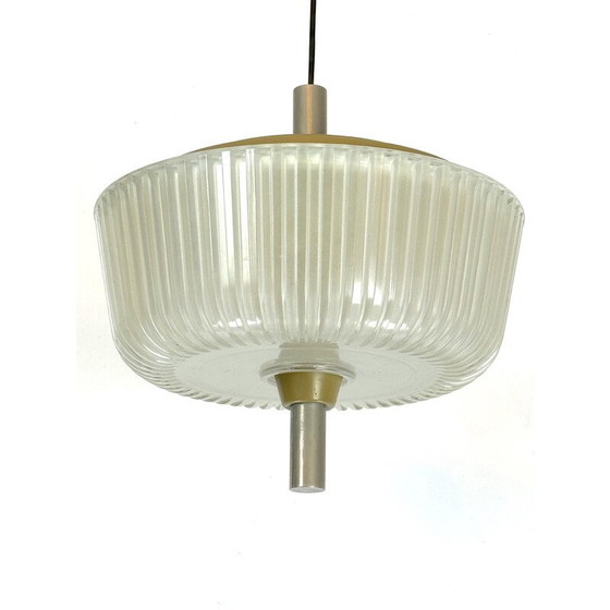 Image 1 of Vintage Art Deco kroonluchter in glas en metaal voor Seguso, Italië 1940