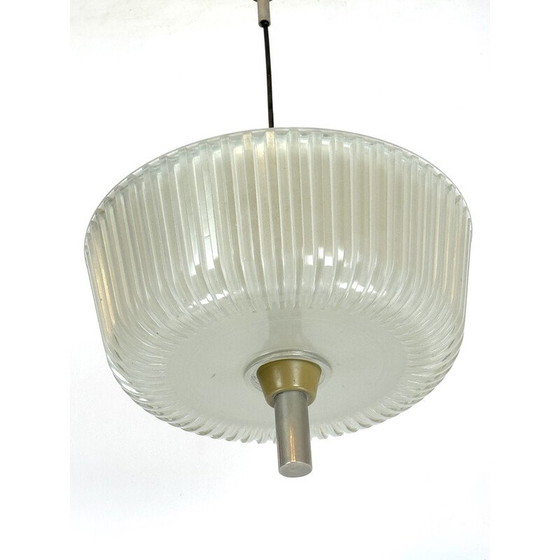 Image 1 of Vintage Art Deco kroonluchter in glas en metaal voor Seguso, Italië 1940