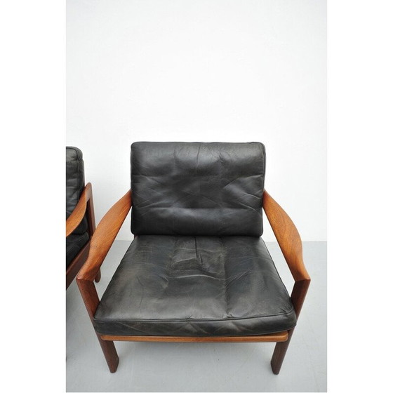 Image 1 of Paar vintage fauteuils in massief teakhout, 1950