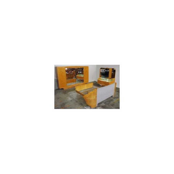 Image 1 of Vintage walnoot nerf slaapkamer set door Osvaldo Borsani, 1950