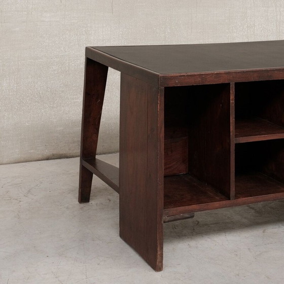 Image 1 of Vintage teak pigeonhole bureau door Pierre Jeanneret voor Chandigarh, 1960