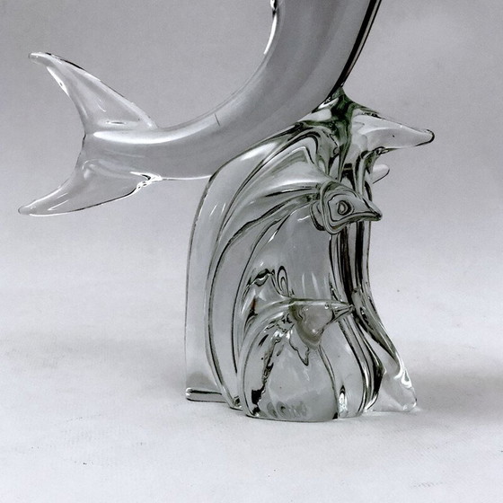 Image 1 of Mid-eeuwse Murano glazen dolfijn sculptuur van Licio Zanetti, 1960