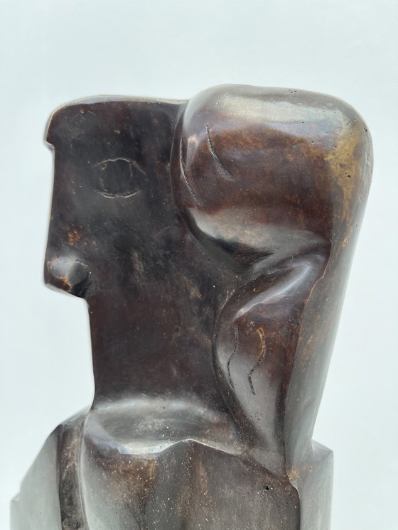 Image 1 of Bronzen kubistische sculptuur