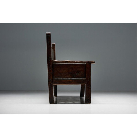 Image 1 of Vintage Art Populaire houten bank, Frankrijk