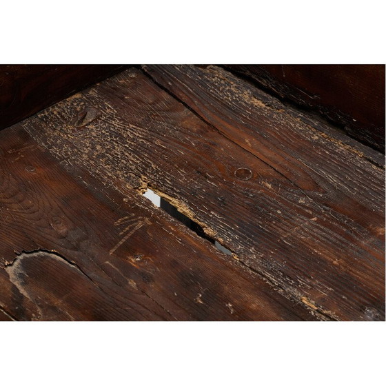 Image 1 of Vintage Art Populaire houten bank, Frankrijk