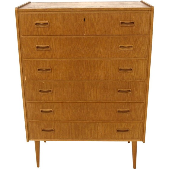 Image 1 of Scandinavische vintage "tallboy" teakhouten ladekast, Zweden 1960