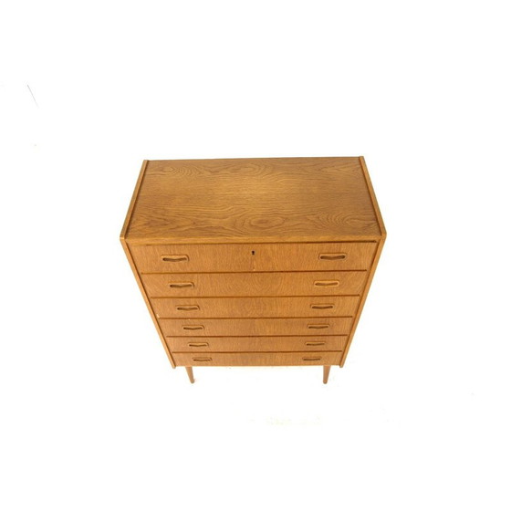 Image 1 of Scandinavische vintage "tallboy" teakhouten ladekast, Zweden 1960