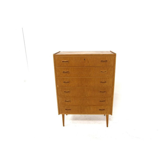 Image 1 of Scandinavische vintage "tallboy" teakhouten ladekast, Zweden 1960