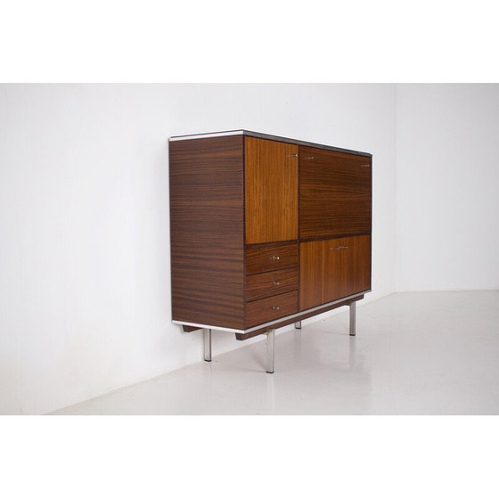 Image 1 of Vintage palissander en metalen dressoir bar van Pieter De Bruyne, 1960