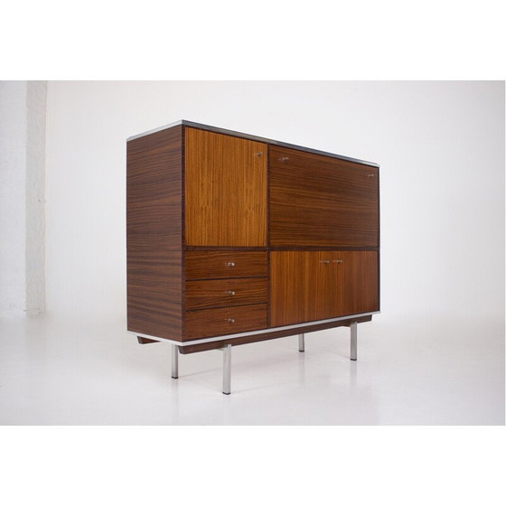 Image 1 of Vintage palissander en metalen dressoir bar van Pieter De Bruyne, 1960