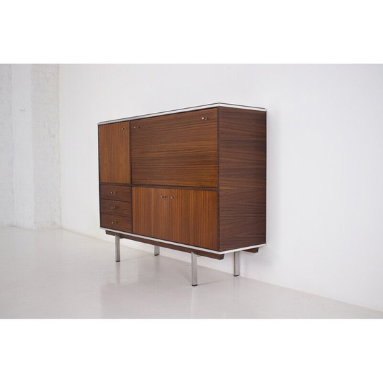 Image 1 of Vintage palissander en metalen dressoir bar van Pieter De Bruyne, 1960