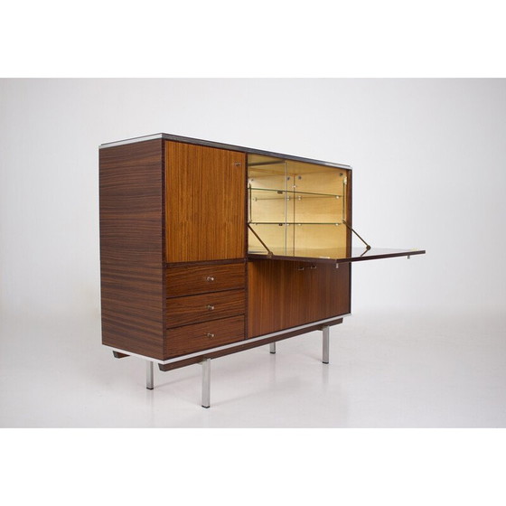 Image 1 of Vintage palissander en metalen dressoir bar van Pieter De Bruyne, 1960